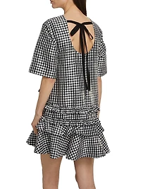 Gingham Taffeta Minidress