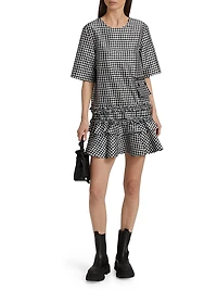 Gingham Taffeta Minidress