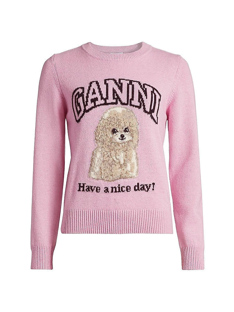 Poodle Wool-Blend Crewneck Sweater