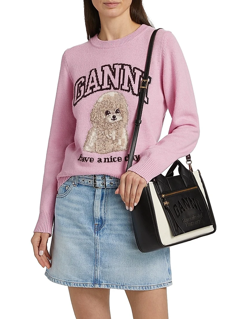 Poodle Wool-Blend Crewneck Sweater