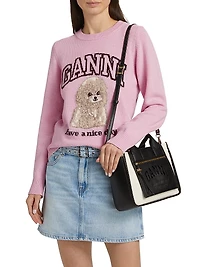 Poodle Wool-Blend Crewneck Sweater