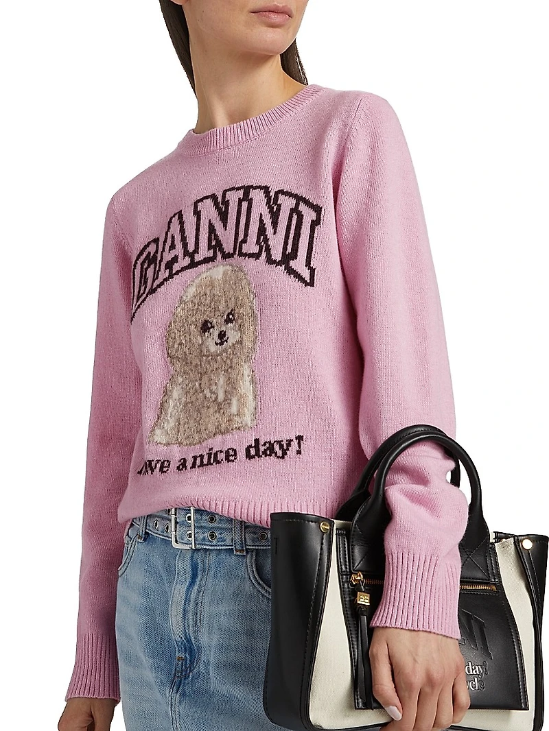 Poodle Wool-Blend Crewneck Sweater