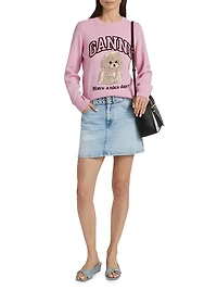 Poodle Wool-Blend Crewneck Sweater