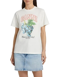 Grapes Logo Cotton T-Shirt