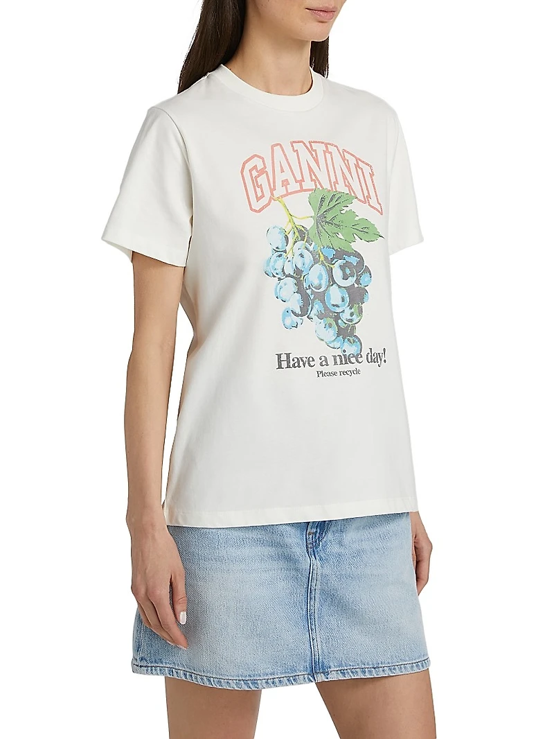 Grapes Logo Cotton T-Shirt