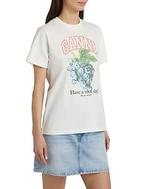 Grapes Logo Cotton T-Shirt