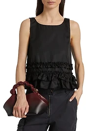 Frilled Duchesse Satin Top