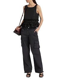 Frilled Duchesse Satin Top