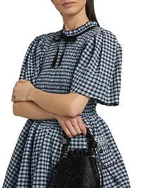 Smocked Check Cotton-Blend Seersucker Minidress