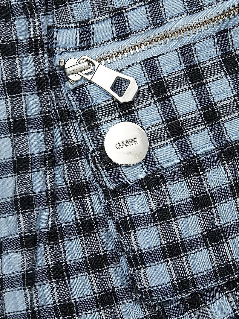 Smocked Check Cotton-Blend Seersucker Minidress