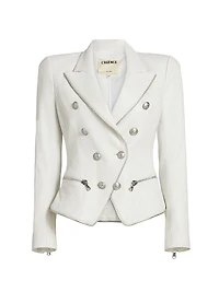 Ottilie Leather Double-Breasted Blazer