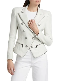 Ottilie Leather Double-Breasted Blazer