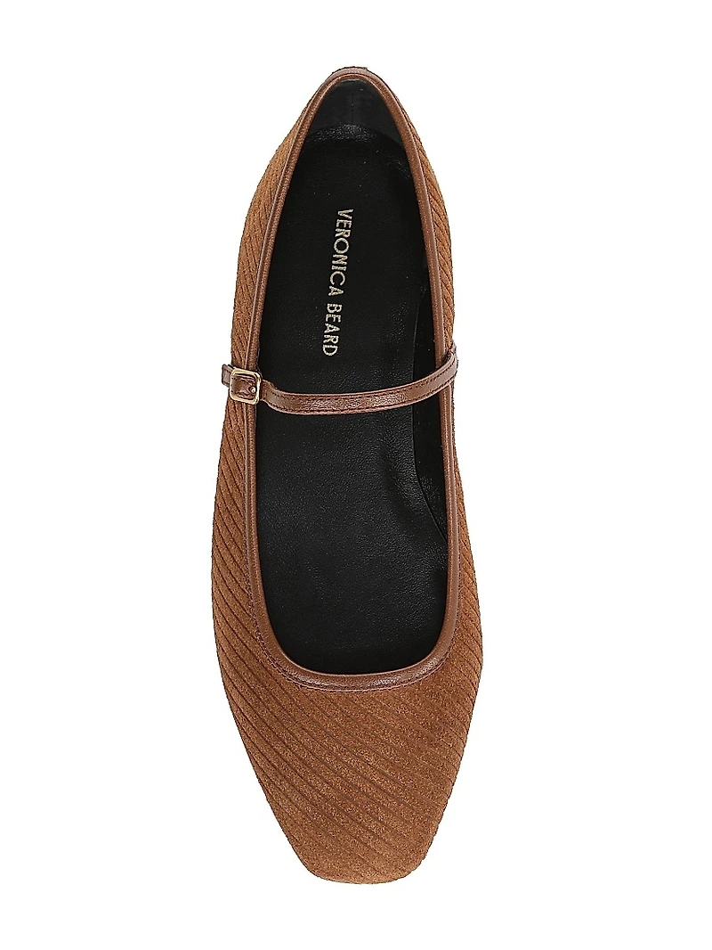 Ellie Suede Mary Jane Flats