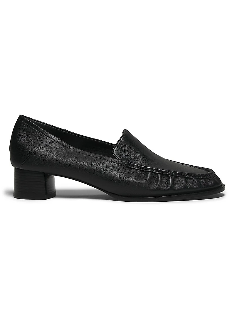 Nadia Leather Heeled Loafers