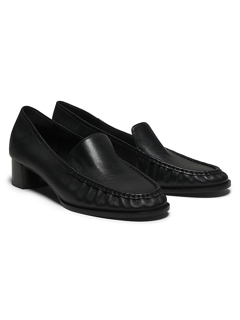 Nadia Leather Heeled Loafers
