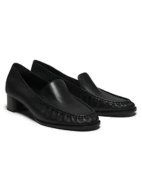 Nadia Leather Heeled Loafers