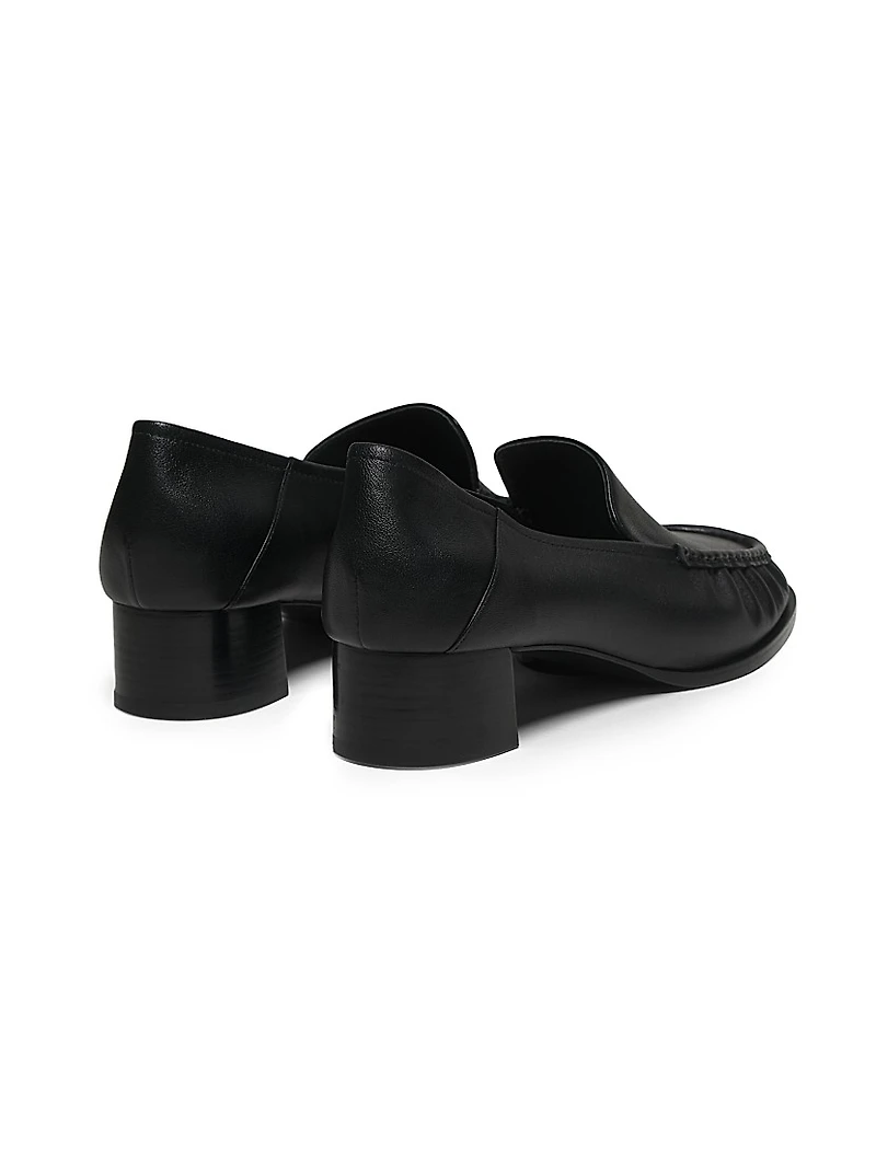 Nadia Leather Heeled Loafers