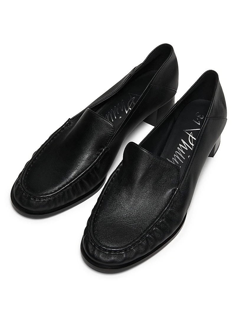 Nadia Leather Heeled Loafers