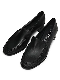 Nadia Leather Heeled Loafers