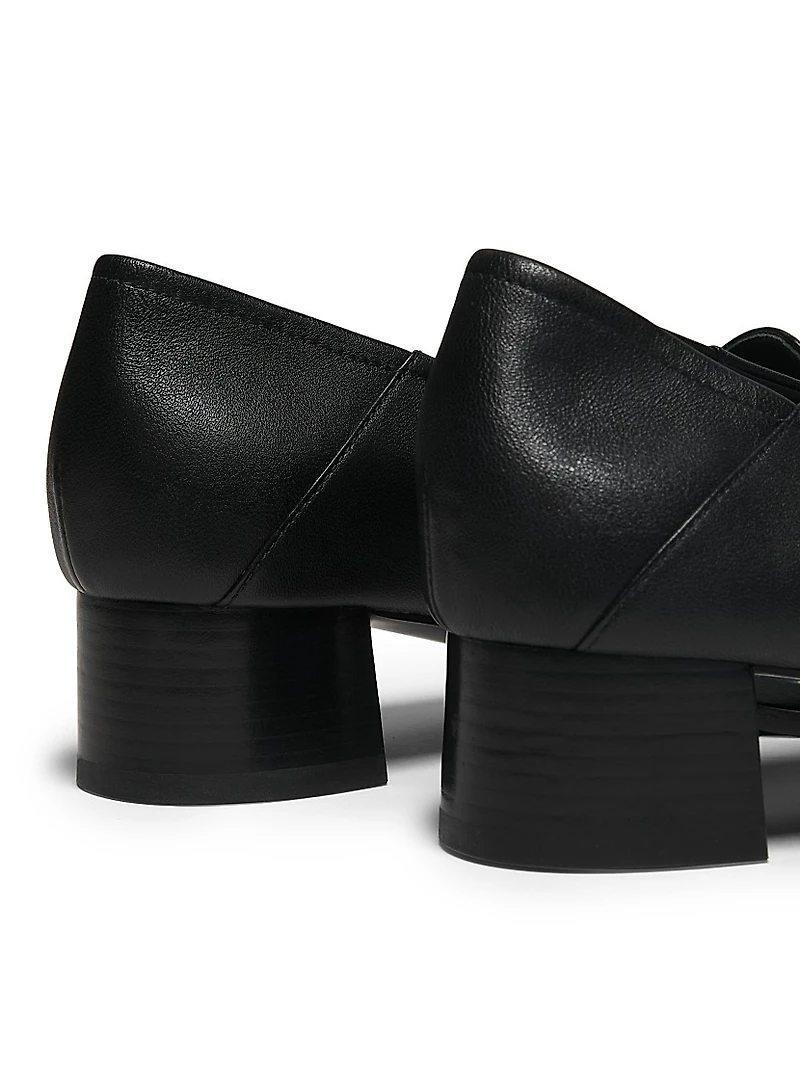 Nadia Leather Heeled Loafers