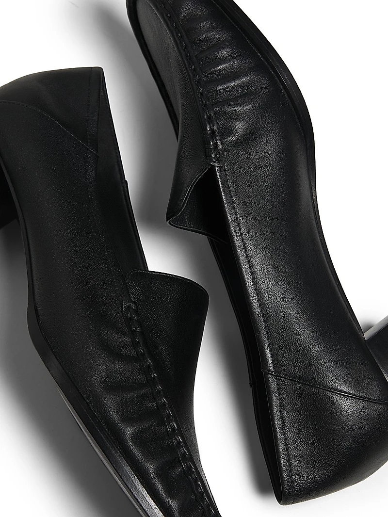 Nadia Leather Heeled Loafers