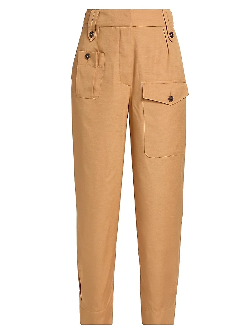 Lauren Silk-Blend Straight-Leg Pants