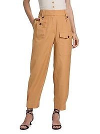 Lauren Silk-Blend Straight-Leg Pants