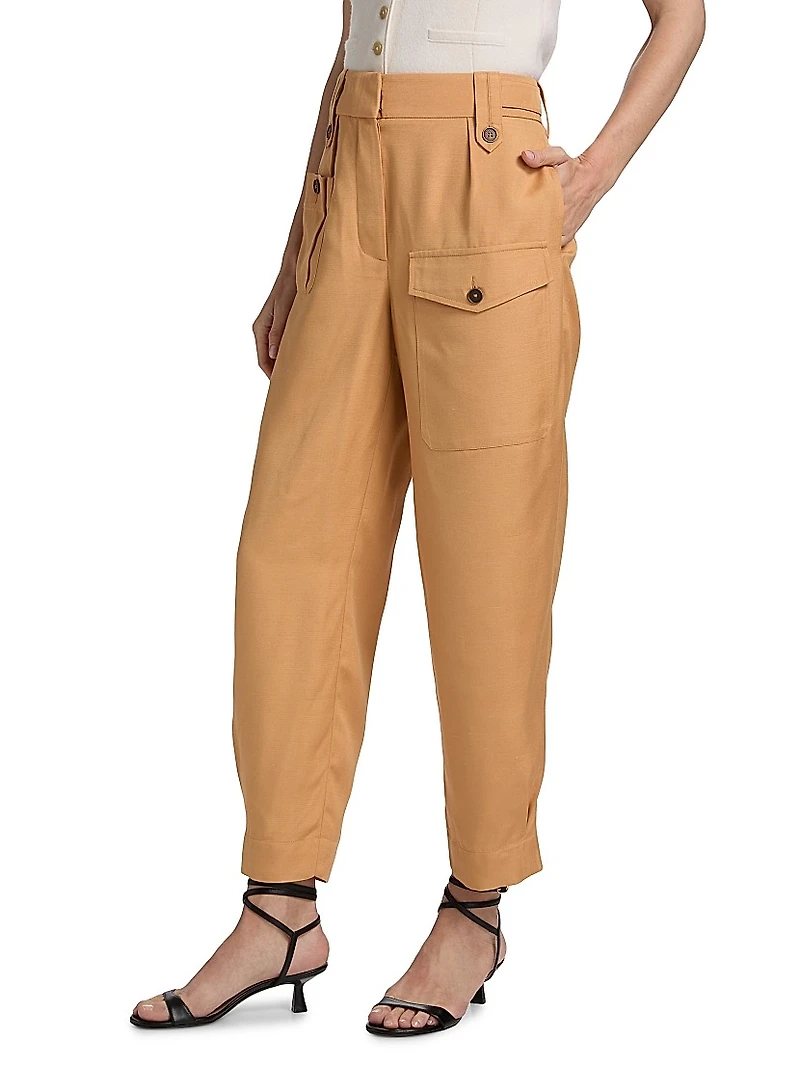 Lauren Silk-Blend Straight-Leg Pants