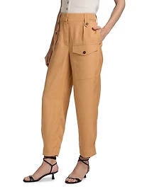 Lauren Silk-Blend Straight-Leg Pants