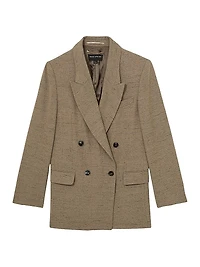 Lina Textured Double-Breasted Blazer