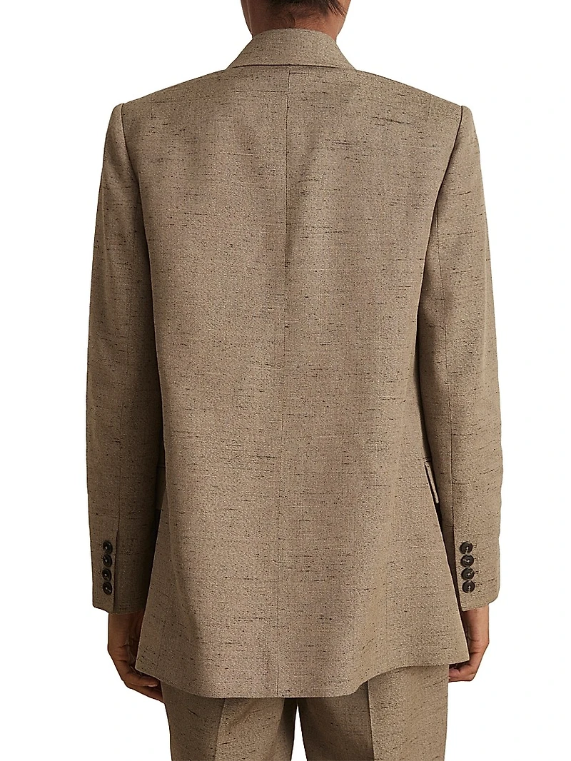 Lina Textured Double-Breasted Blazer