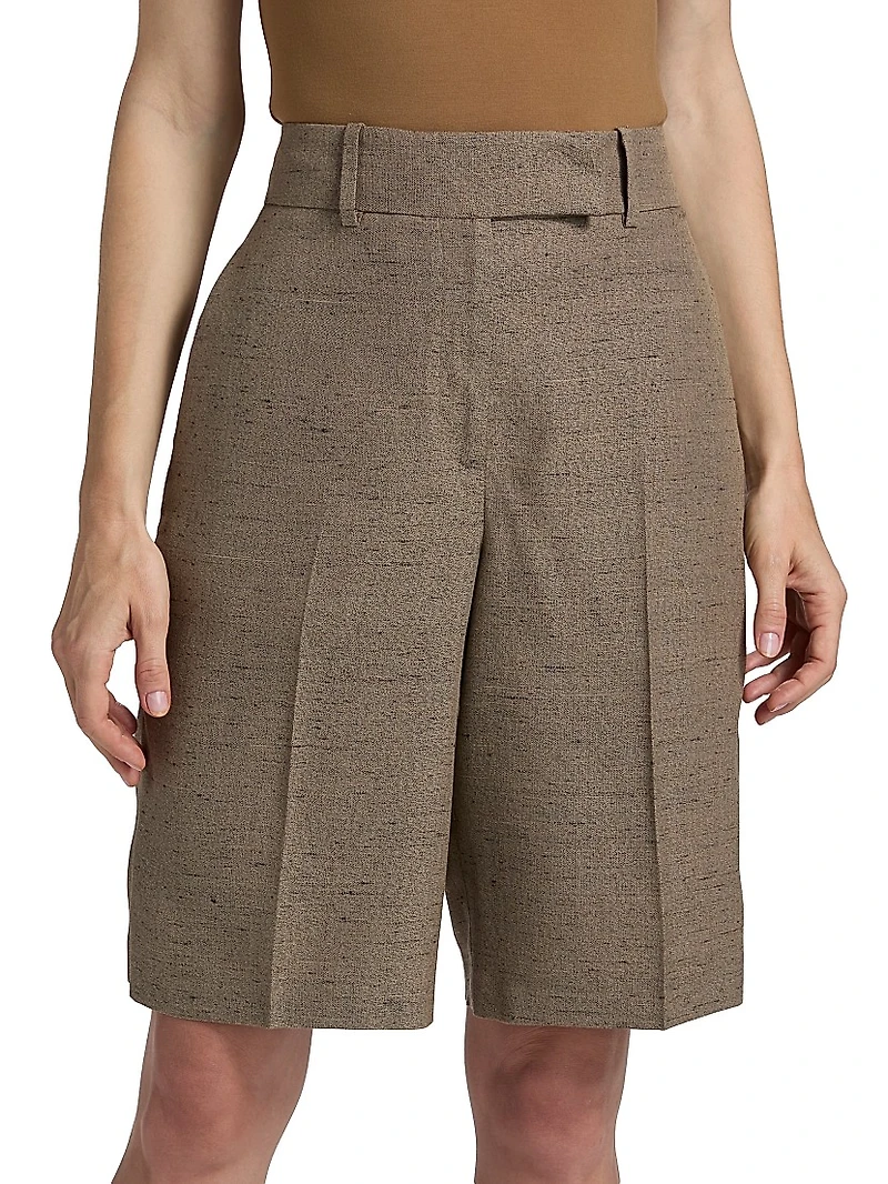 Lina High-Rise Knee-Length Shorts
