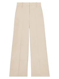 Flat-Front Wide-Leg Pants