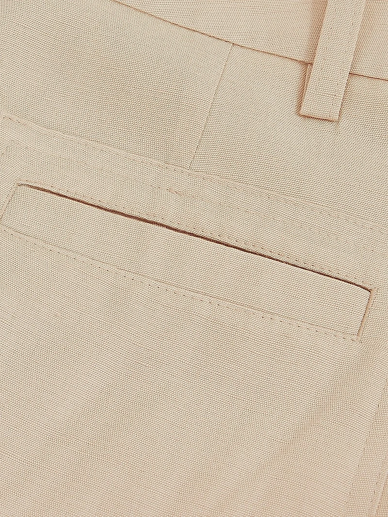Flat-Front Wide-Leg Pants