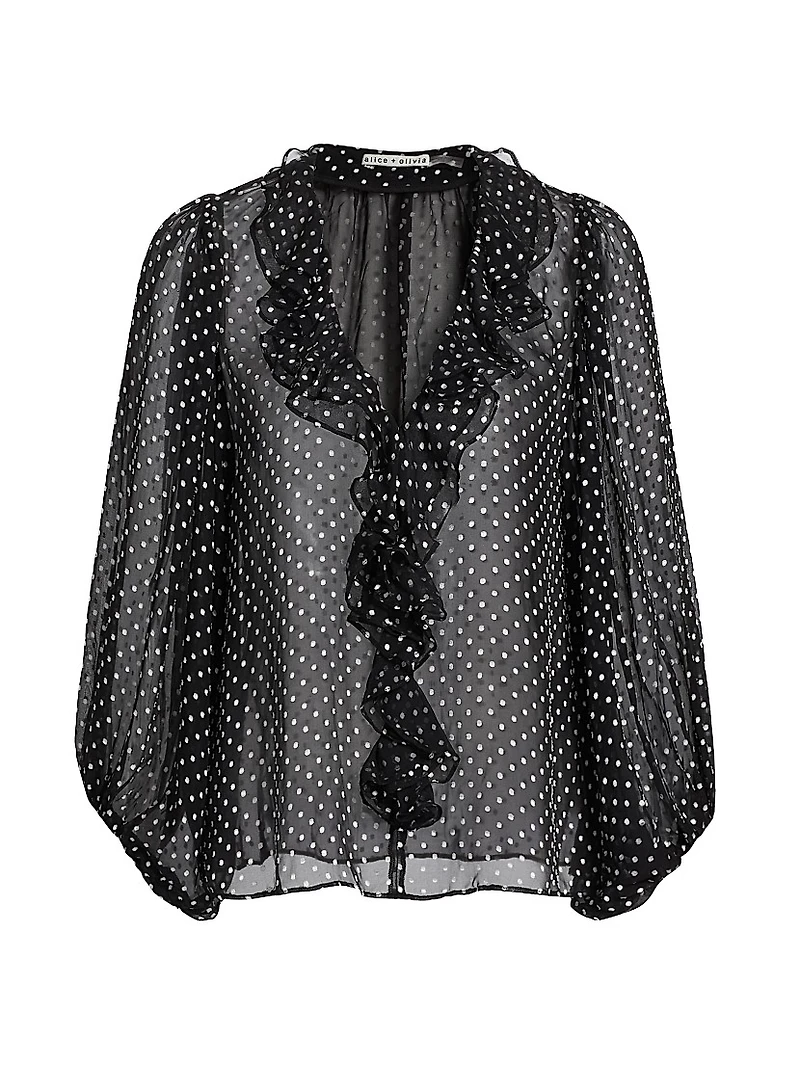 Betsie Ruffled Silk-Blend Chiffon Blouse