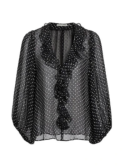 Betsie Ruffled Silk-Blend Chiffon Blouse