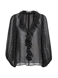 Betsie Ruffled Silk-Blend Chiffon Blouse