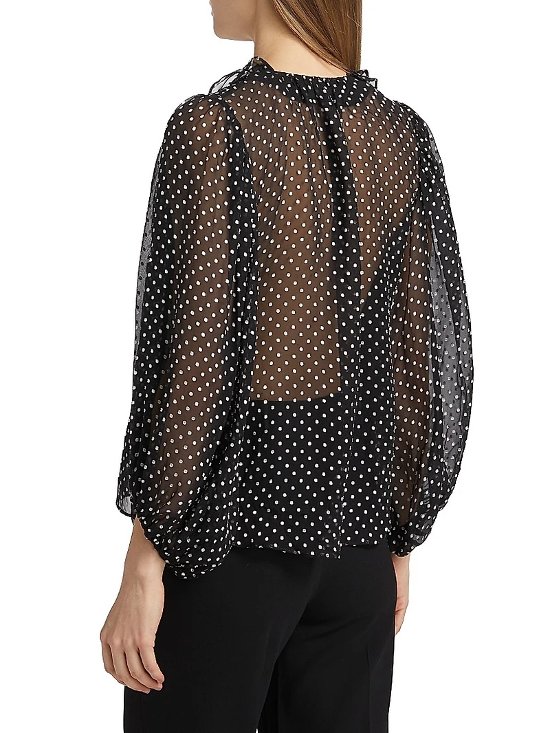 Betsie Ruffled Silk-Blend Chiffon Blouse