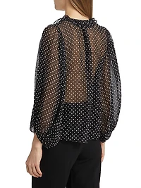 Betsie Ruffled Silk-Blend Chiffon Blouse