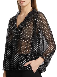 Betsie Ruffled Silk-Blend Chiffon Blouse