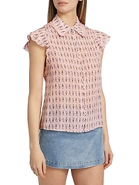 Martel Ice Cream-Print Silk Blouse