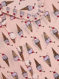 Martel Ice Cream-Print Silk Blouse