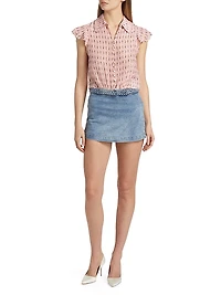 Martel Ice Cream-Print Silk Blouse