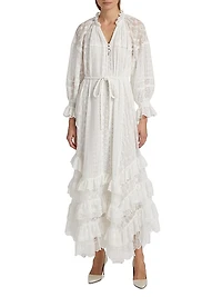 Alycen Eyelet Ruffle Maxi Dress