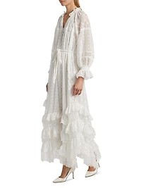 Alycen Eyelet Ruffle Maxi Dress