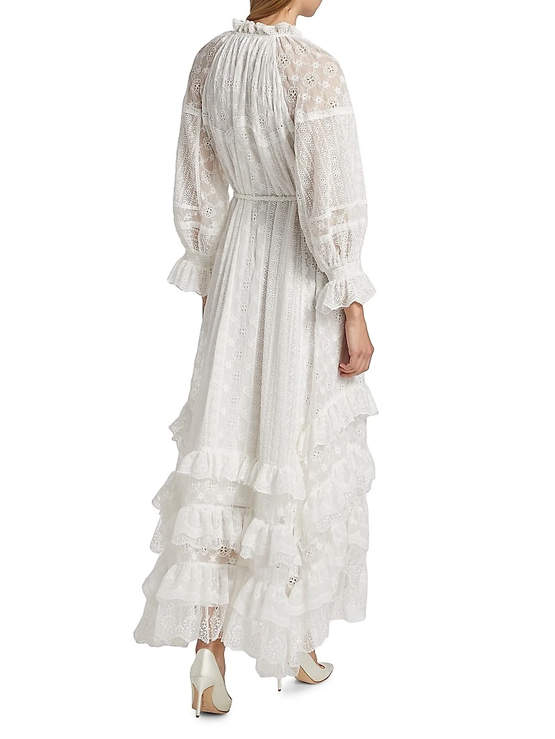 Alycen Eyelet Ruffle Maxi Dress