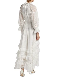 Alycen Eyelet Ruffle Maxi Dress