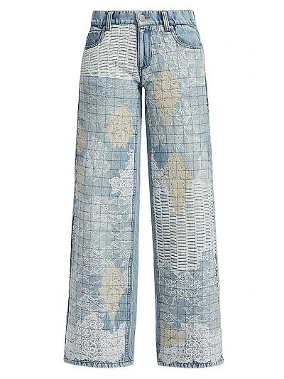 Trish Lr Lace-Trim Straight-Leg Jeans