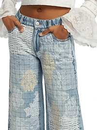 Trish Lr Lace-Trim Straight-Leg Jeans