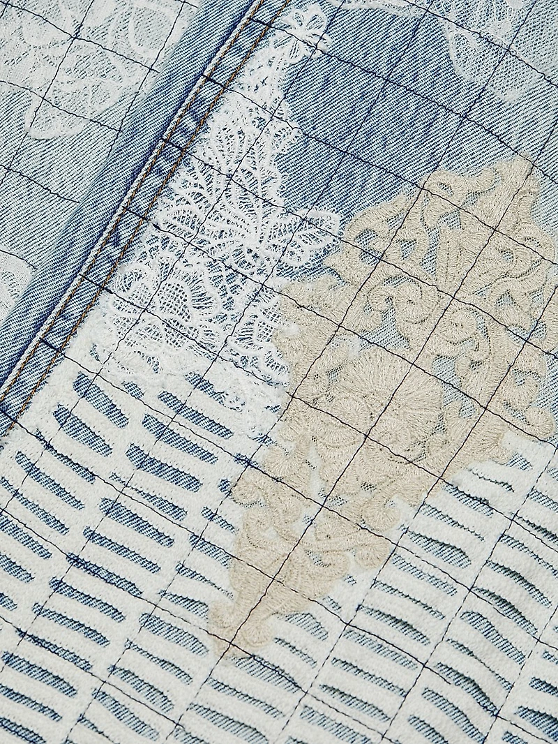 Trish Lr Lace-Trim Straight-Leg Jeans